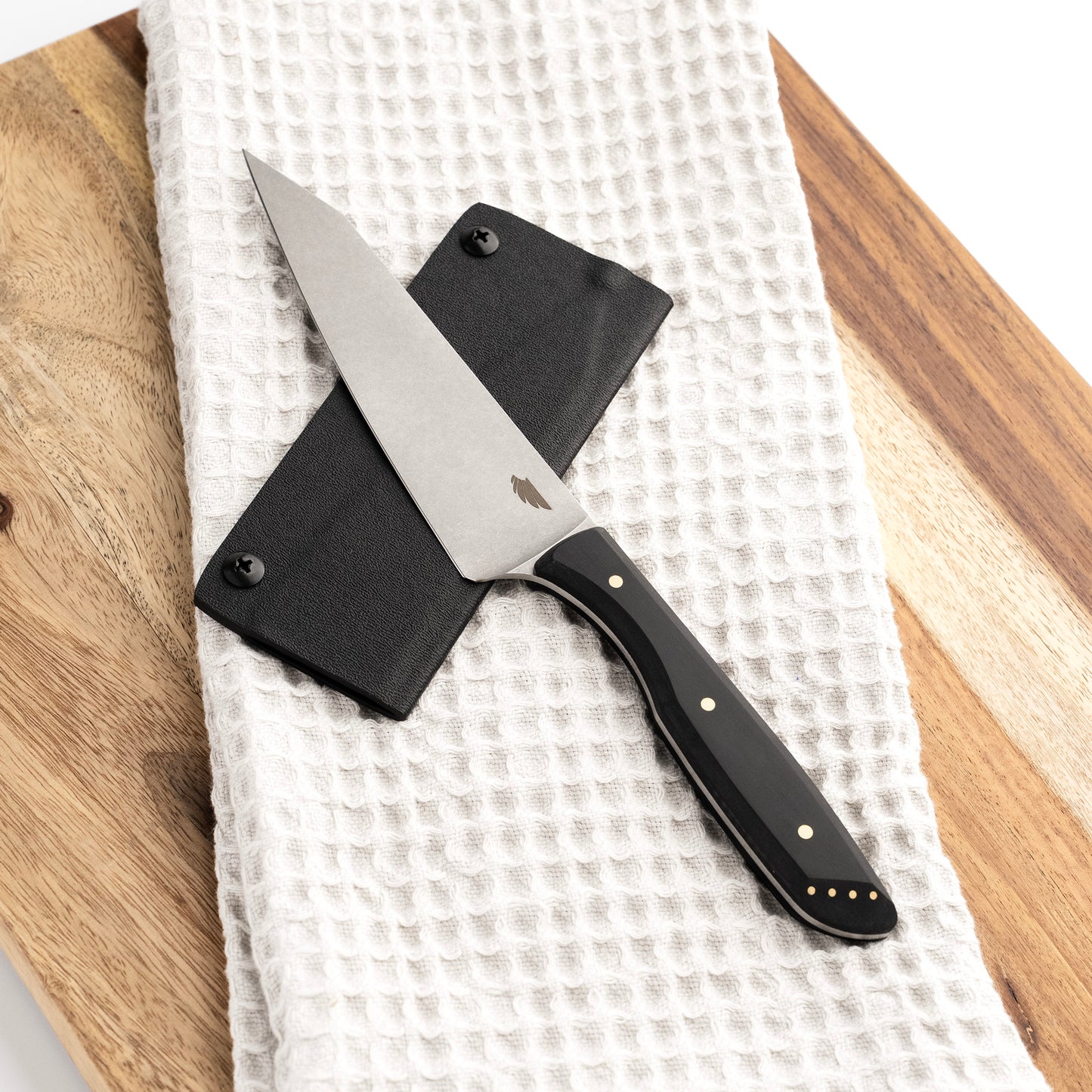 Custom Petty Knife Black Paper Micarta