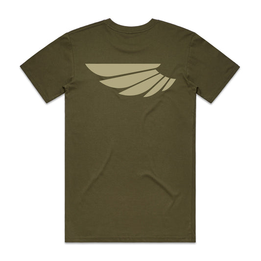 Wings Logo Tee - Military Green